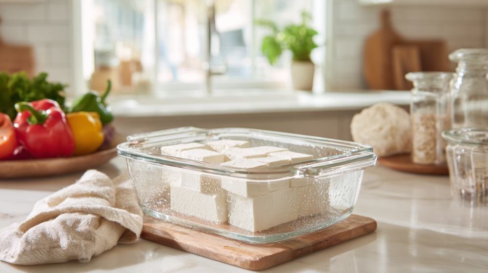 豆腐 水切り 簡単 レンジの手順を示す写真