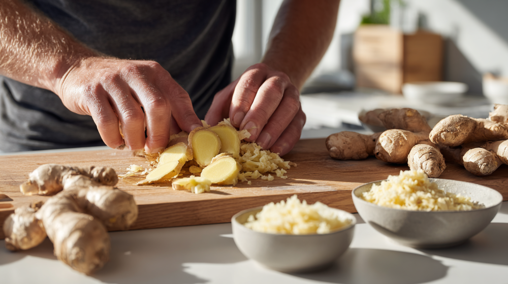 しょうがの冷凍とすりおろしの手順イメージ