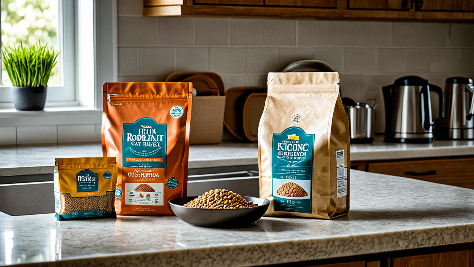 ペットフードの袋と保存容器