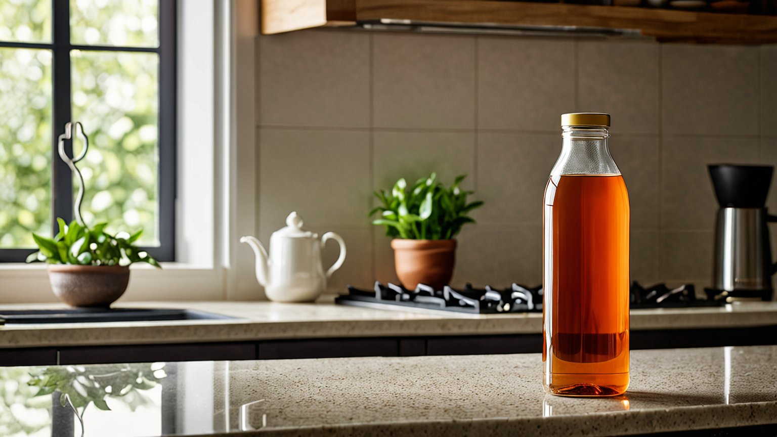 ペットボトルのお茶に貼られた賞味期限シール