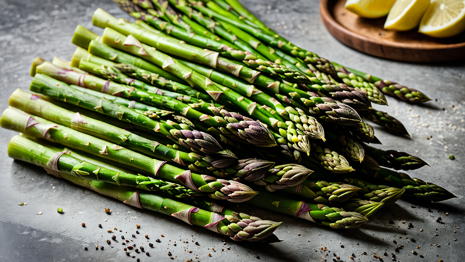 アスパラの根元を切っている手元の写真