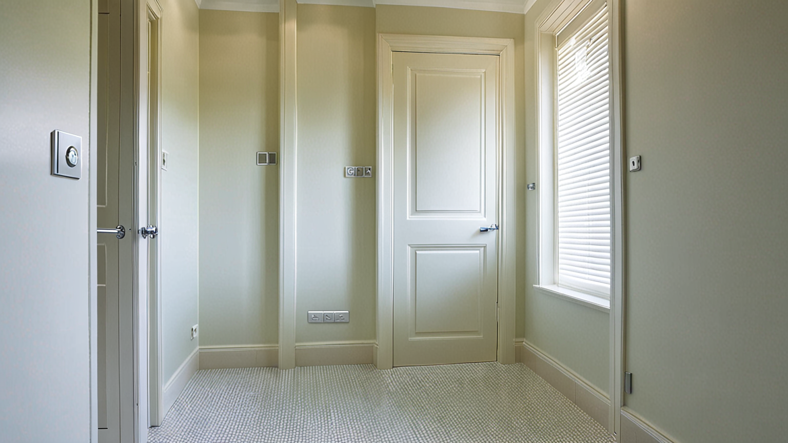 浴室ドア下の汚れを掃除する様子