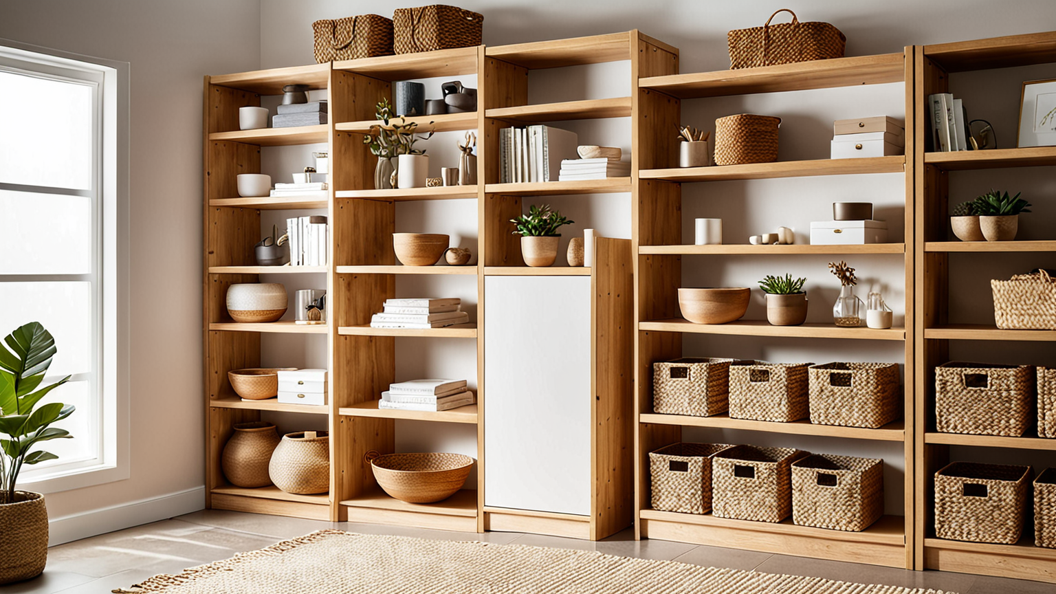 収納スペースを掃除する様子