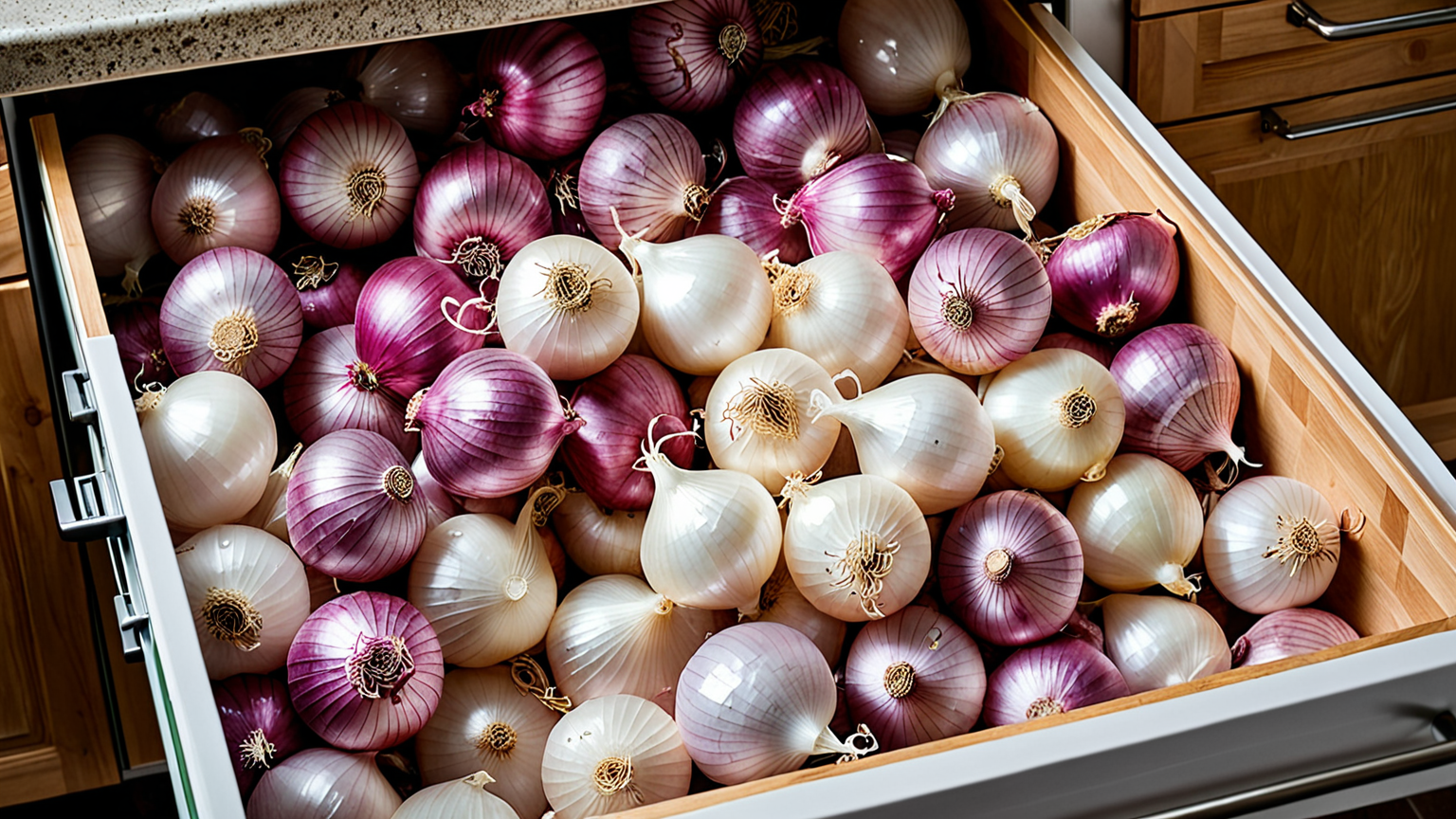 冷凍庫に並べたみじん切り玉ねぎの保存袋