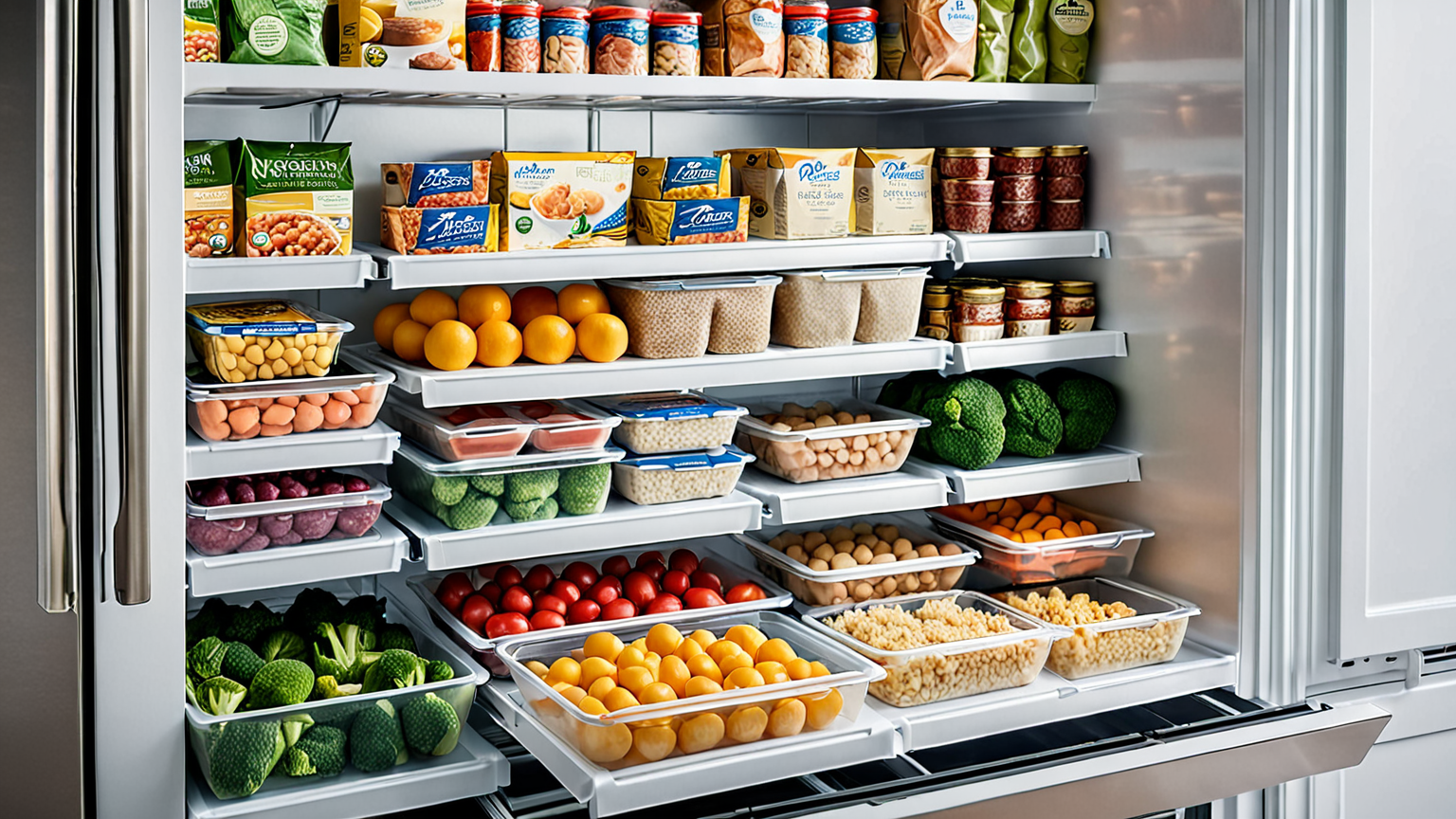 衛生的なキッチンと冷凍保存の様子