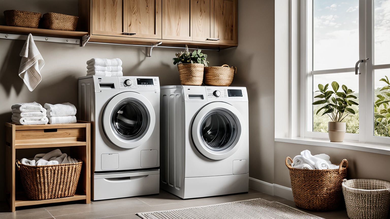 タオルと洗濯機のイメージ