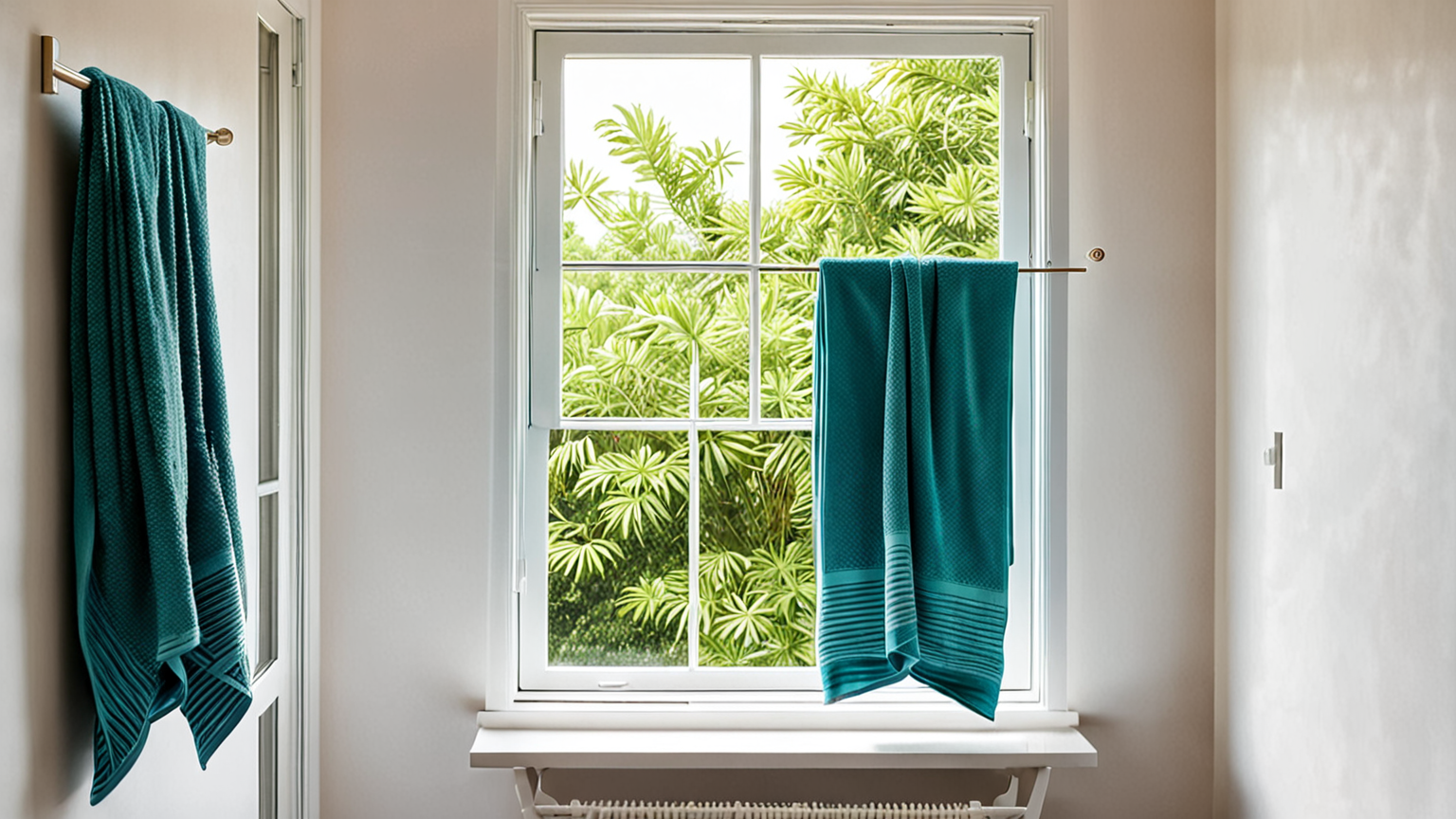 風通しの良い部屋で干されたタオル