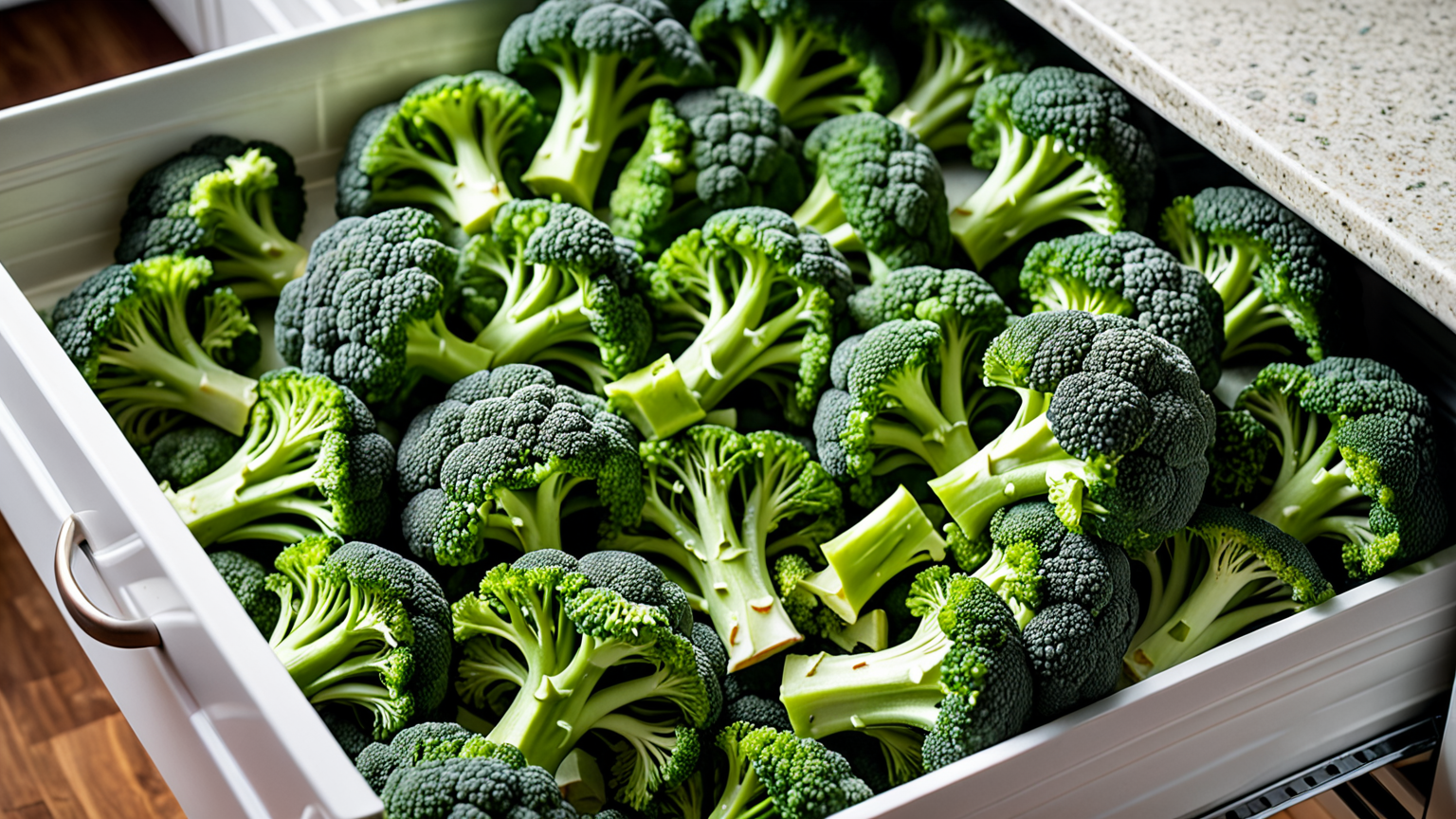 冷凍庫に入ったブロッコリーの様子