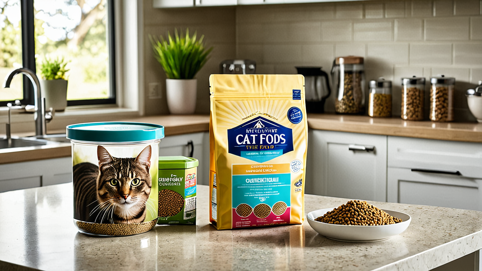 キャットフードの保存容器と袋