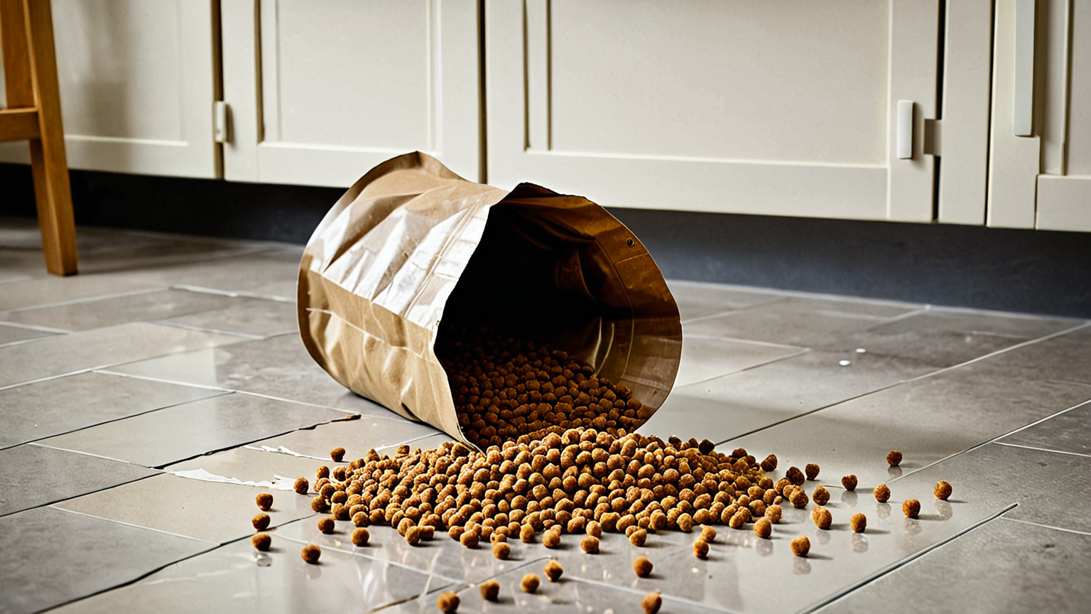 保存に失敗したキャットフードの袋