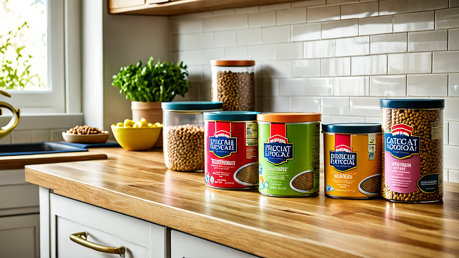 キャットフードを密閉容器に入れる手順