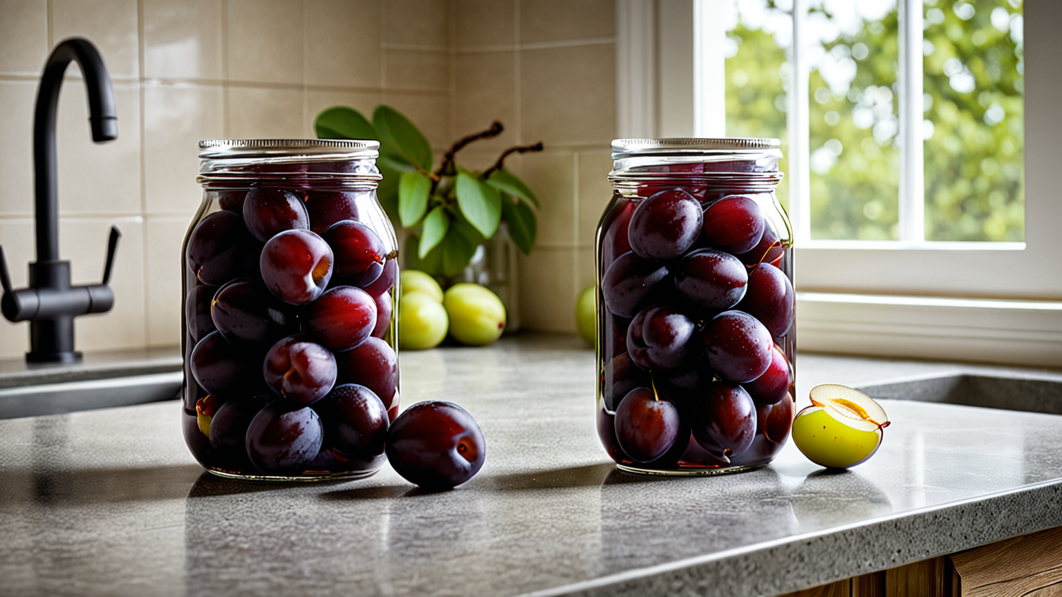 梅干しと保存容器のイメージ