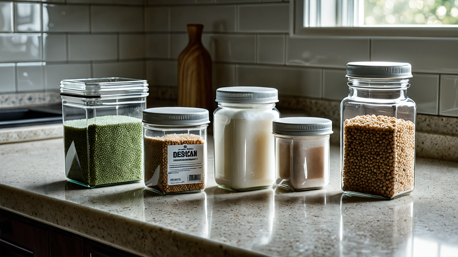 密閉容器に入った砂糖と乾燥剤のイメージ