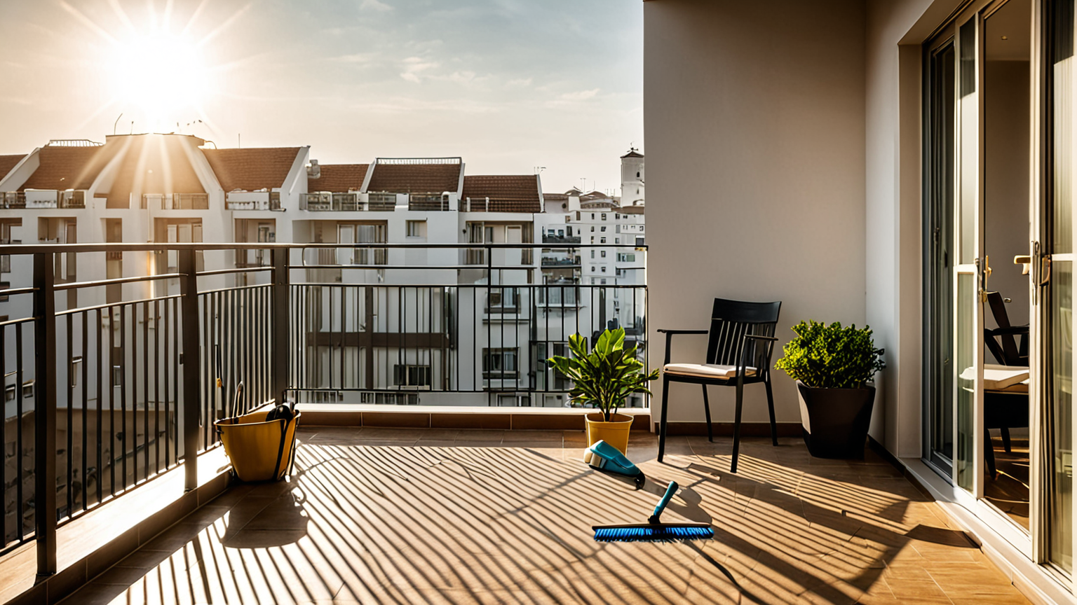 ベランダ掃除の手順イメージ