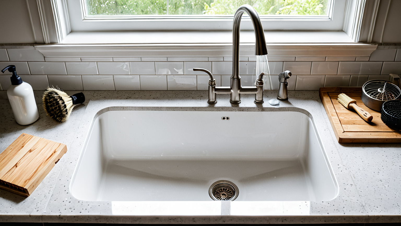 換気扇のパーツをつけおき後にブラシで洗っている様子