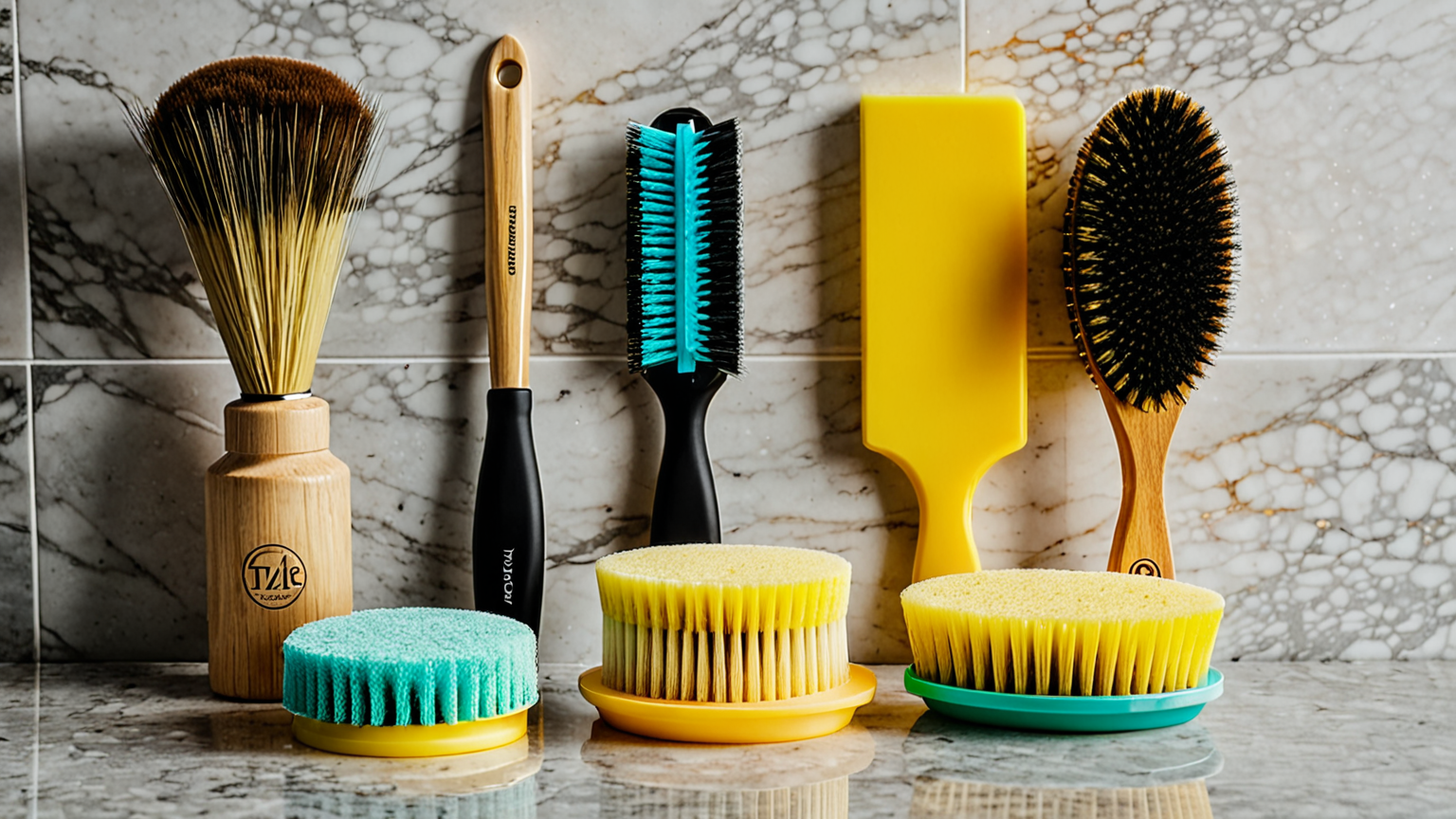 掃除用ブラシやスポンジのセット