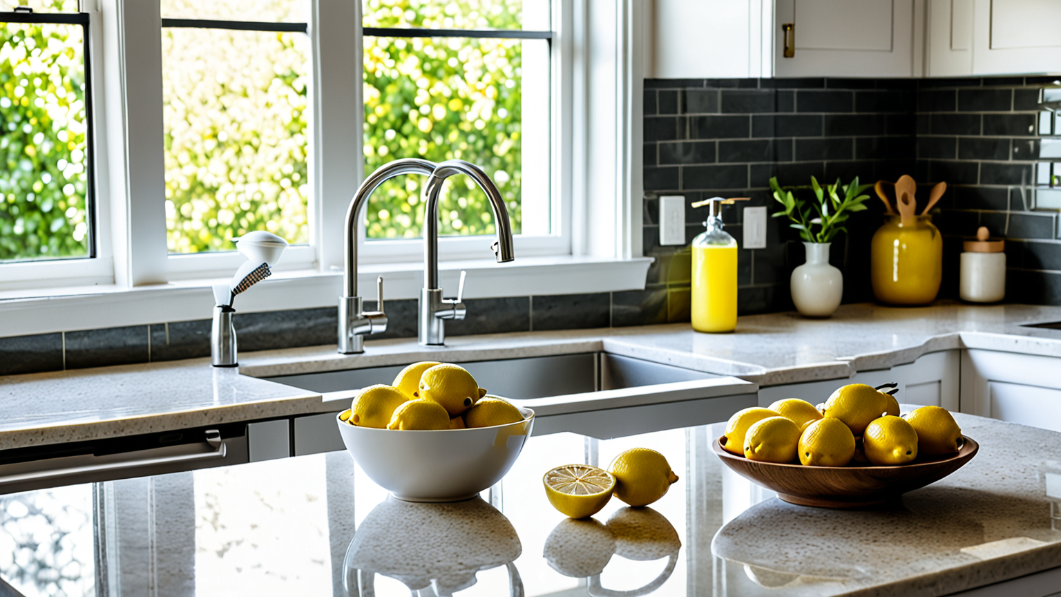 レモンを使って掃除する手順イメージ