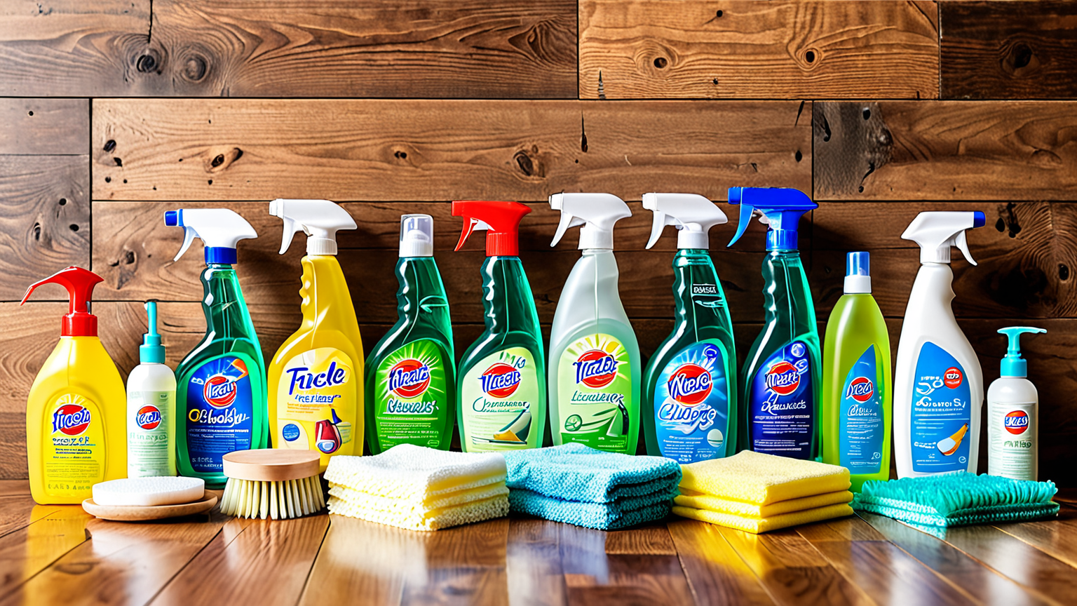 掃除アイテム並べたイメージ