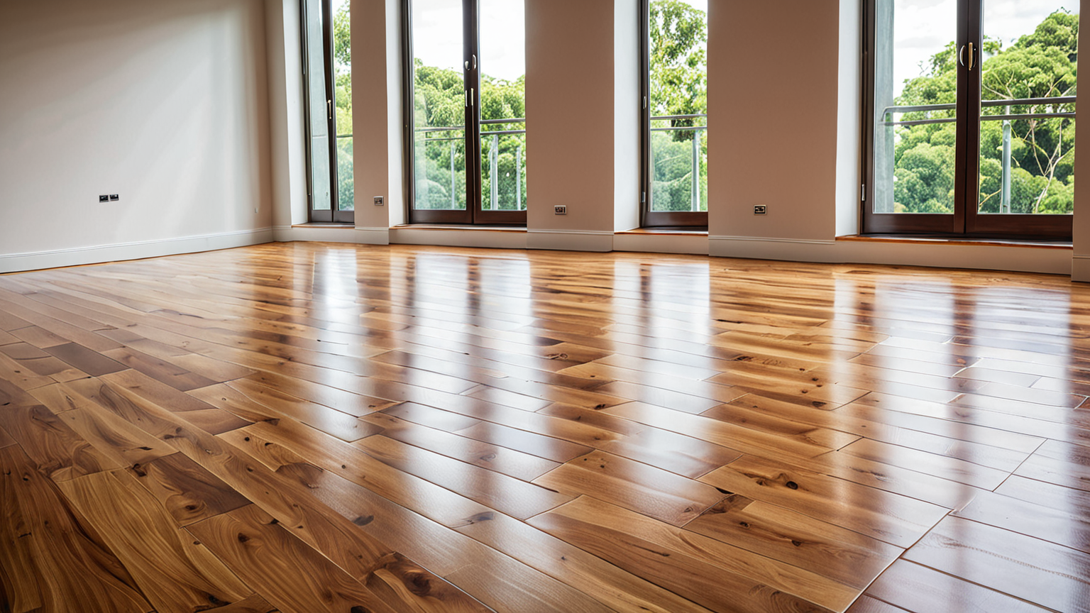 綺麗にワックスが塗られたフローリング