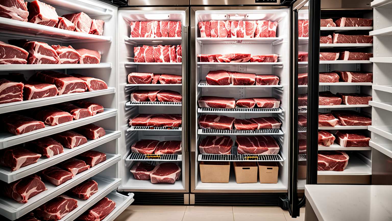 冷蔵庫で適切に保存された牛肉