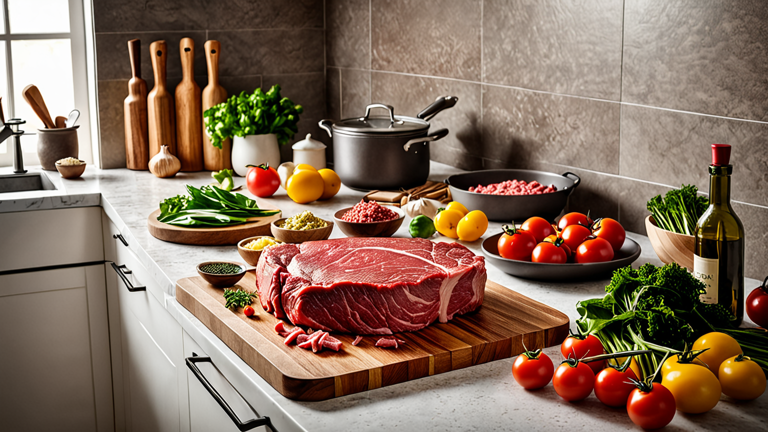 牛肉の臭いを嗅ぐ人