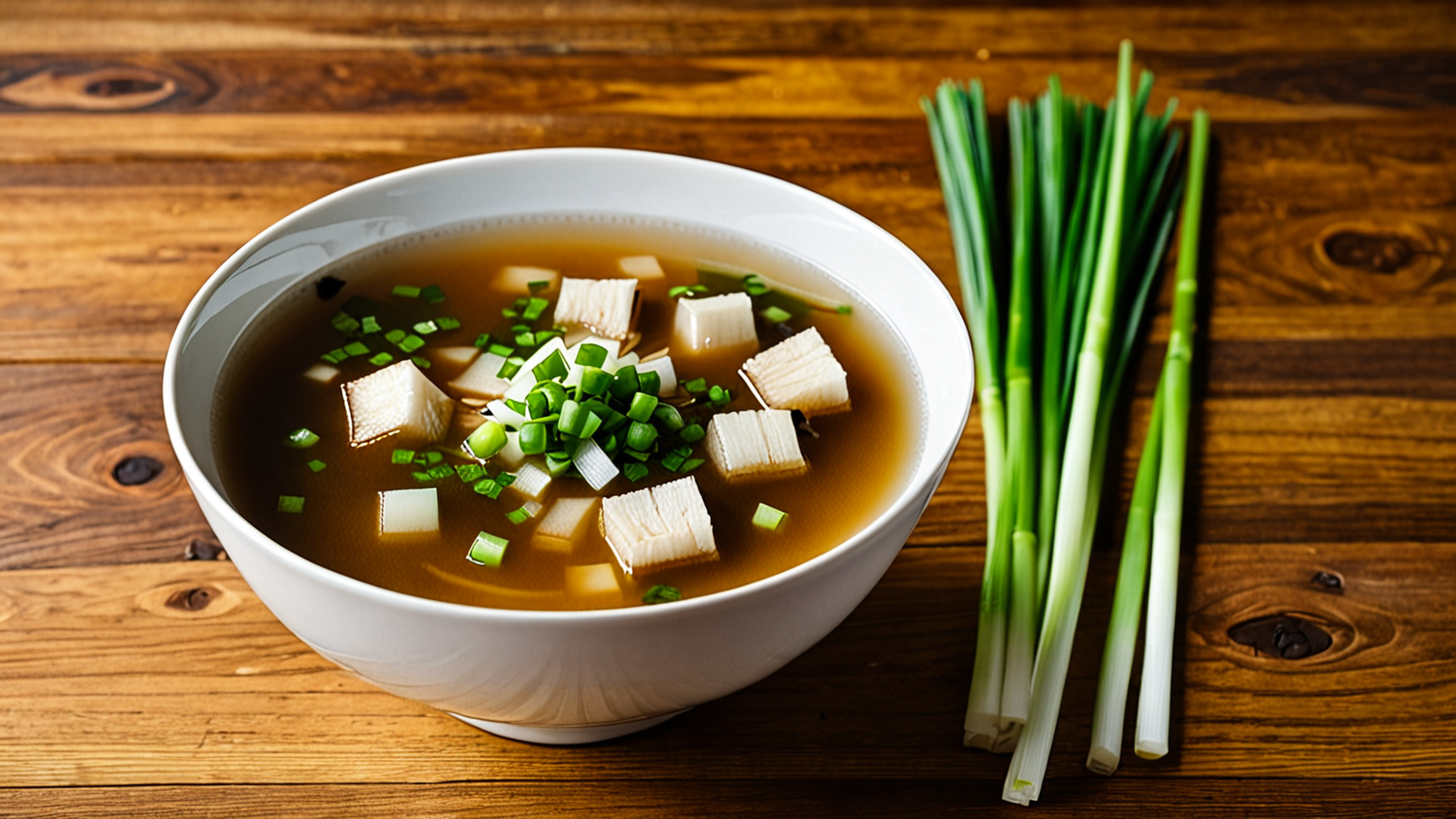 味噌汁に入った刻みネギ