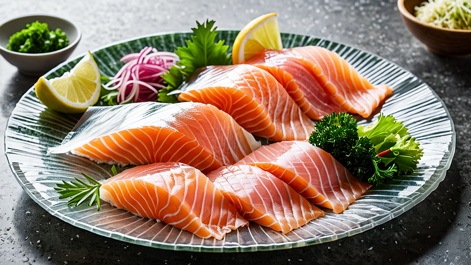 丁寧にラップされた刺身