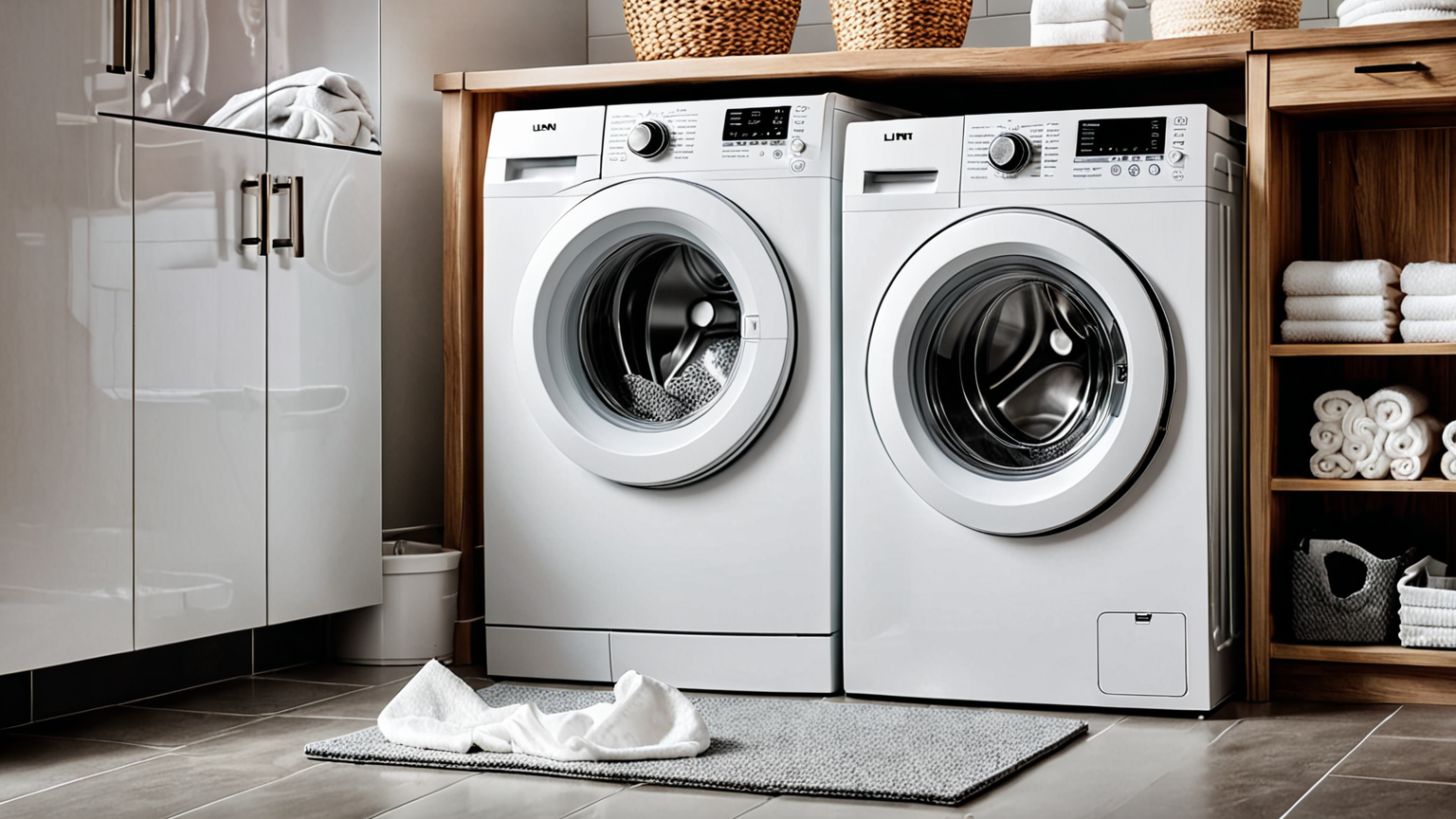 洗濯機の糸くずフィルターを取り外して掃除する様子