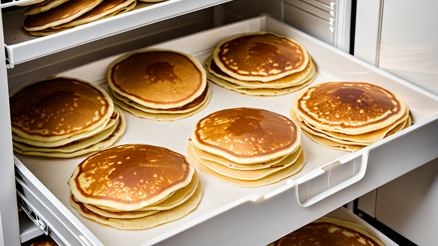 冷凍庫で保存されたホットケーキ