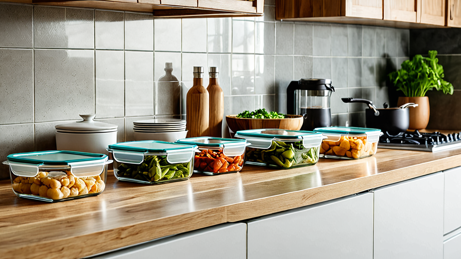 清潔な密閉容器に煮物を入れる様子