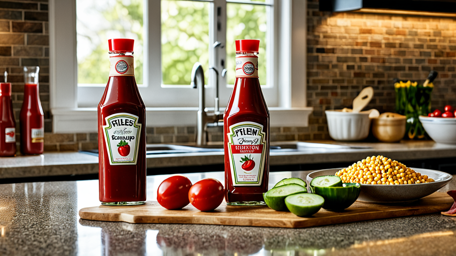 ケチャップの賞味期限表示を確認する様子