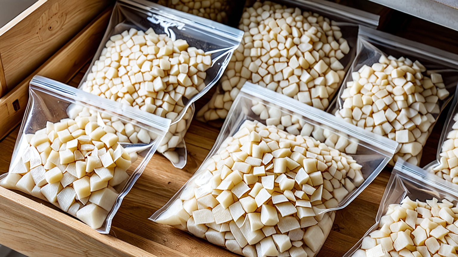 冷凍庫に保存された切り干し大根