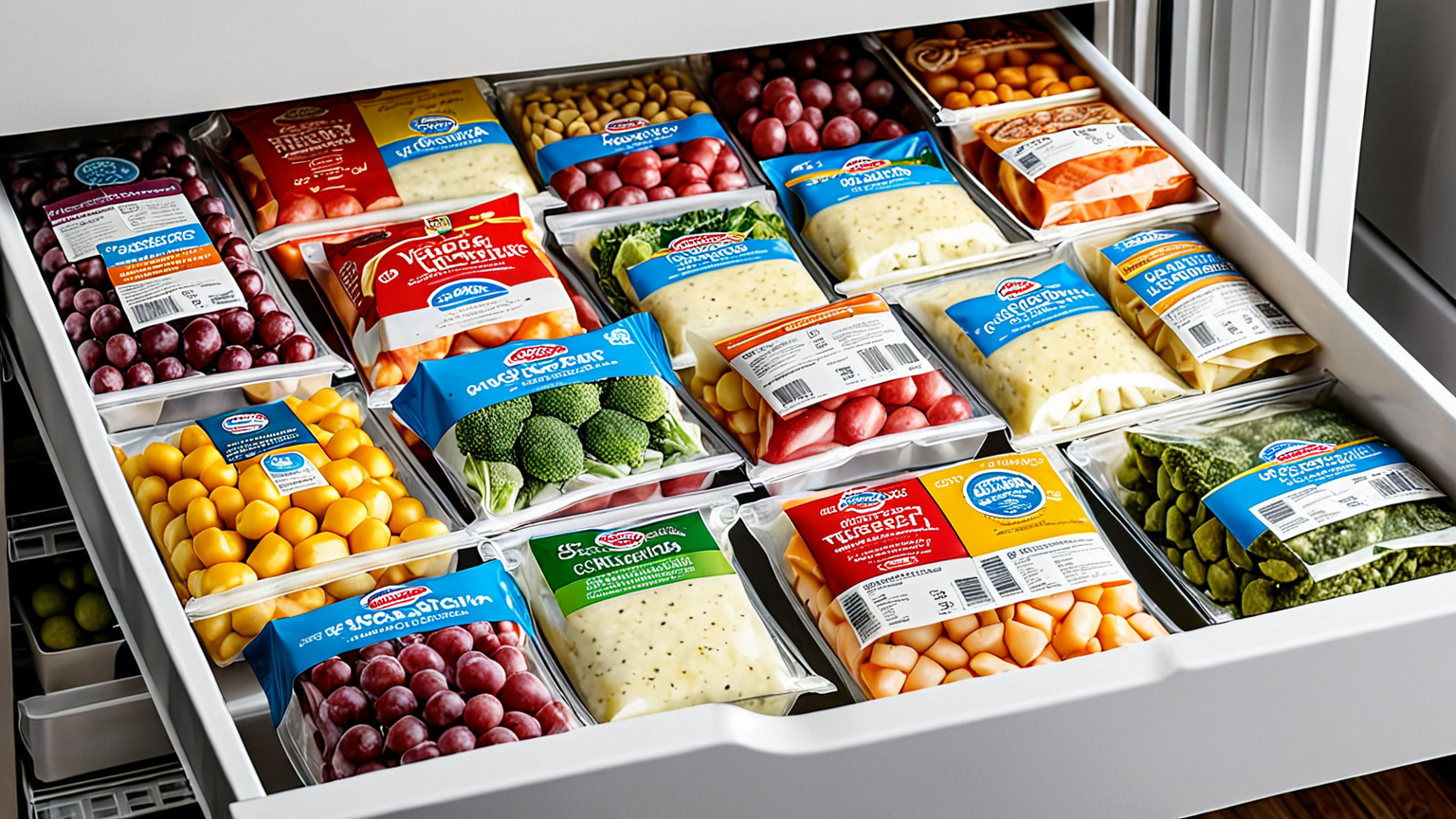 保存ラベルを貼った冷凍食品