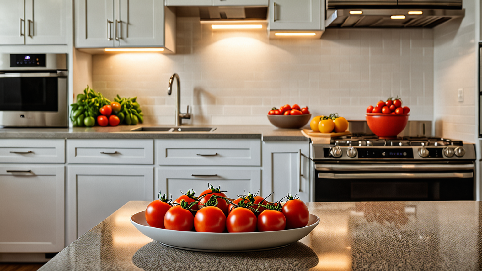 トマトを使った料理と冷蔵保存されたトマト