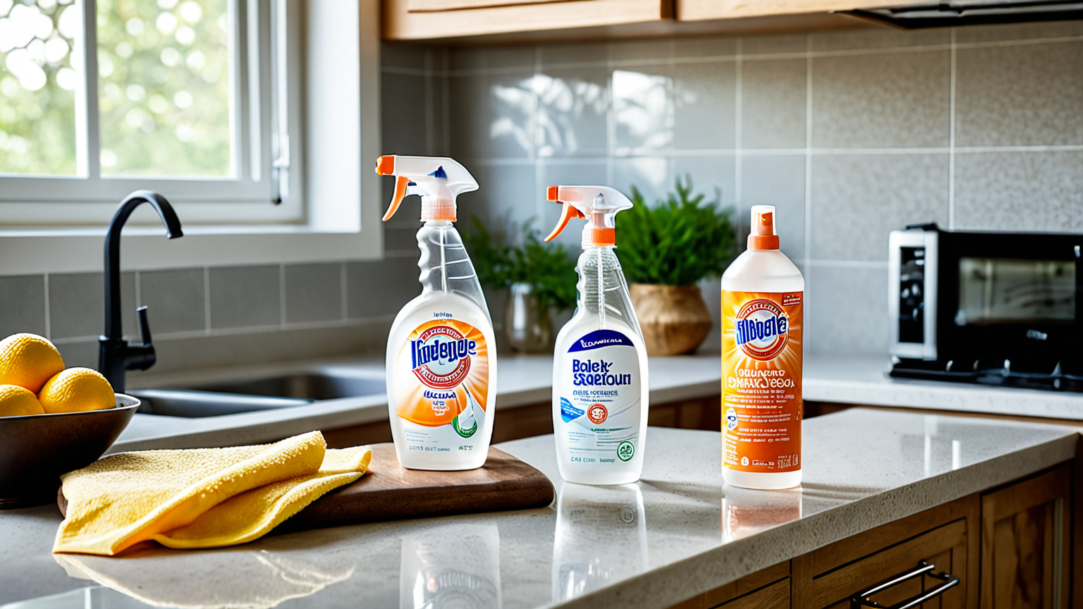 重曹スプレーを作っている手元