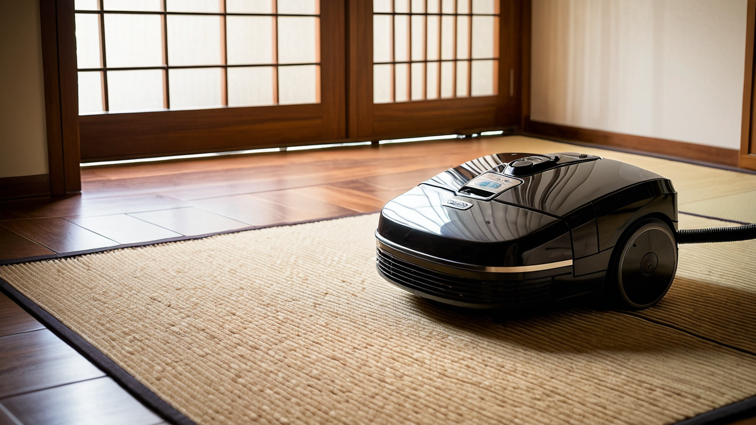 掃除機のヘッドを畳に密着させている写真