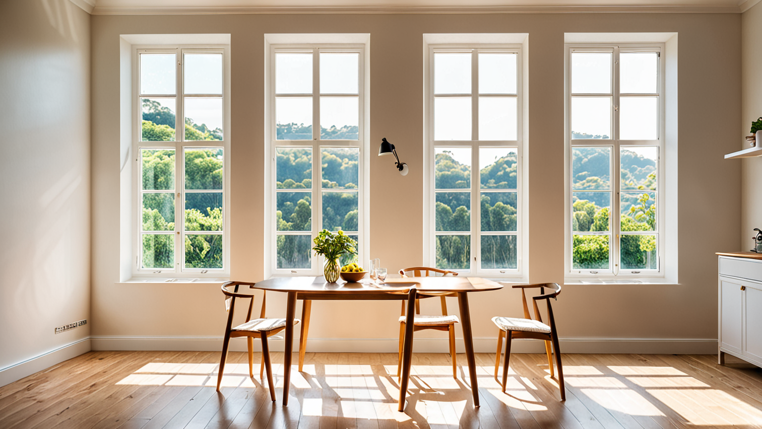 部屋の換気と掃除の様子