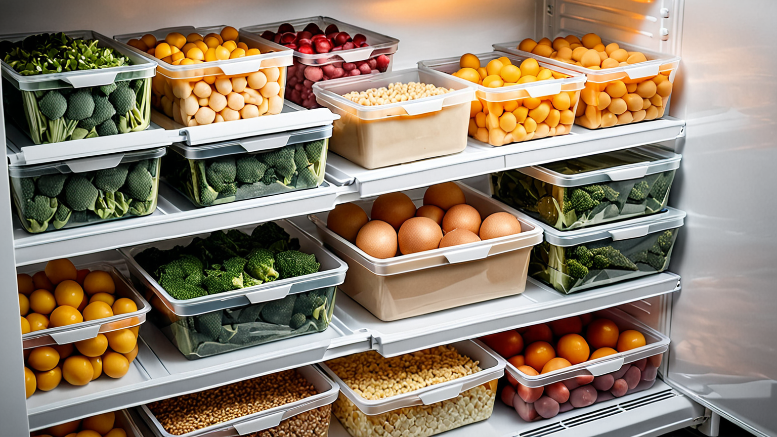 整理された冷凍庫の内部