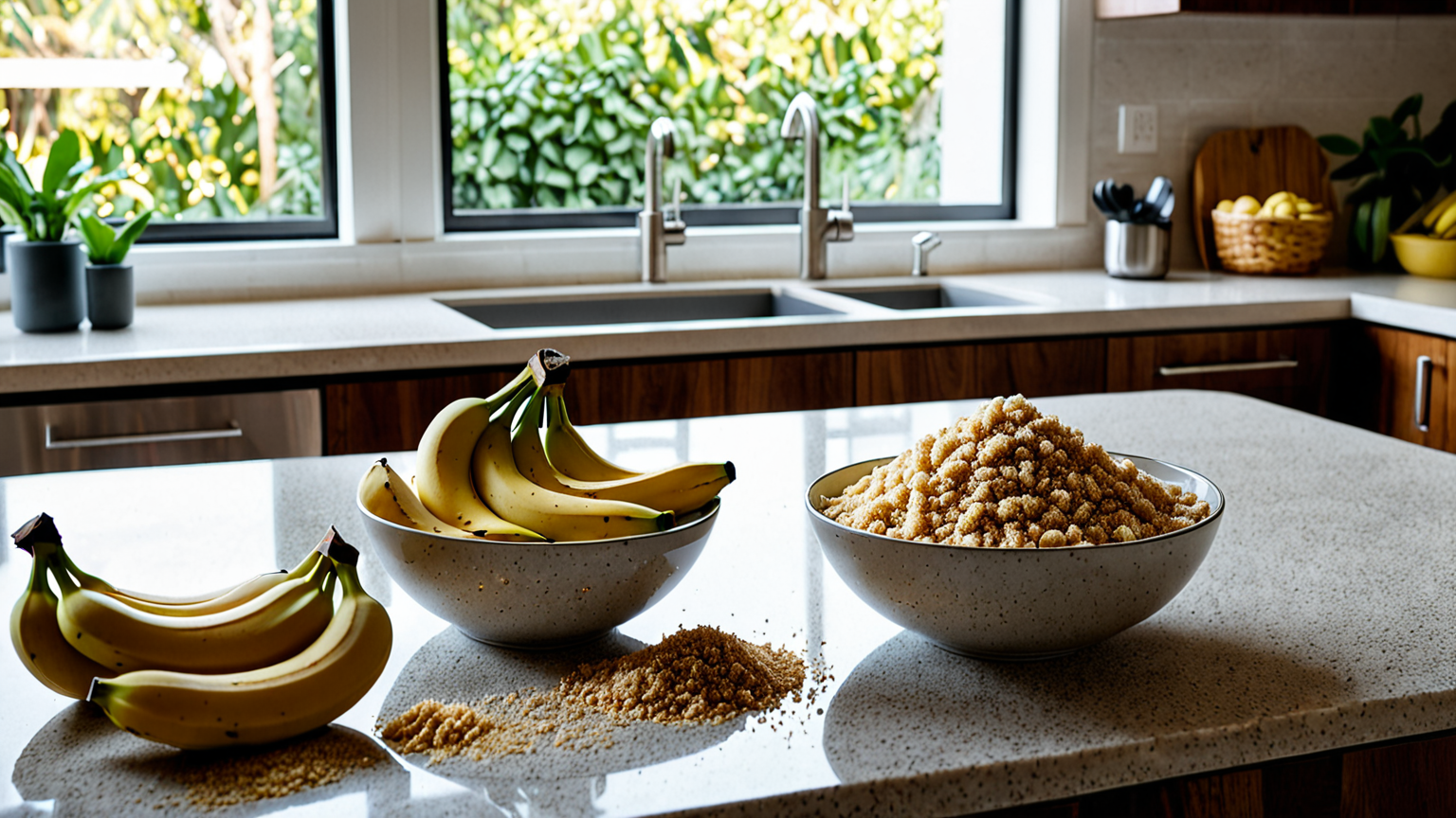 パン粉とバナナの保存例