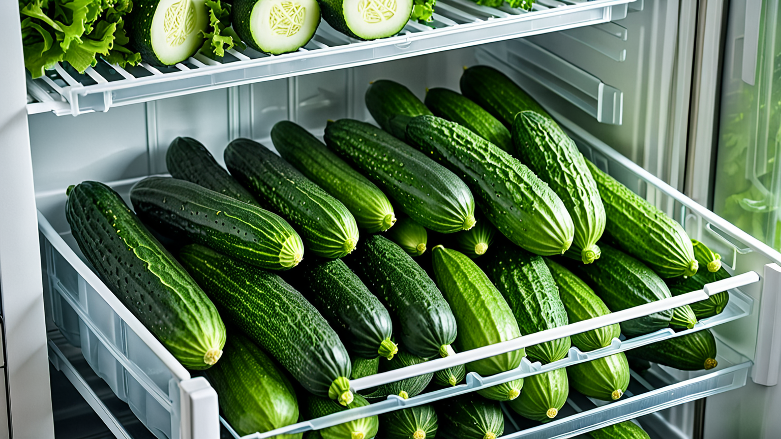 キュウリとレタスの保存例