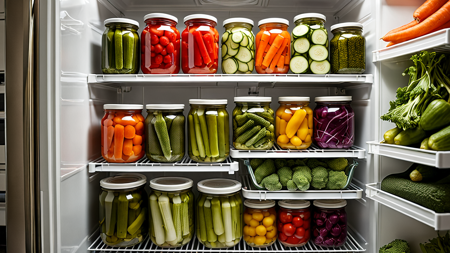 浅漬けが入った冷蔵庫の棚