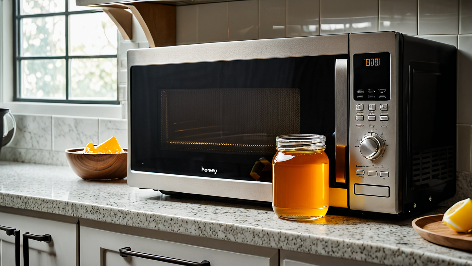 電子レンジで温められるはちみつの瓶