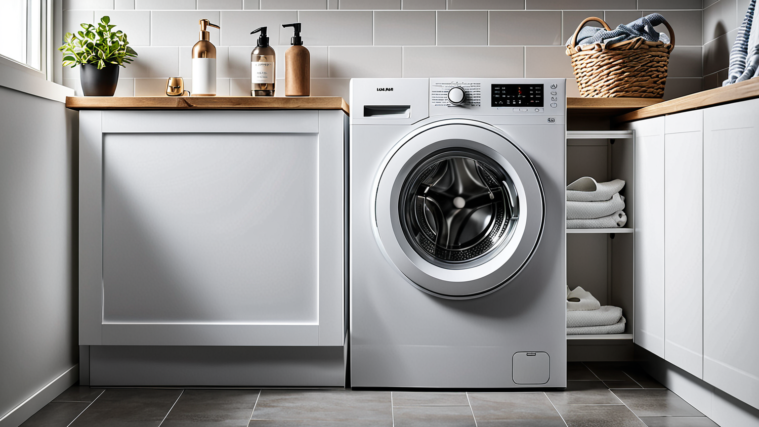 排水ホースをしっかり取り付けている様子