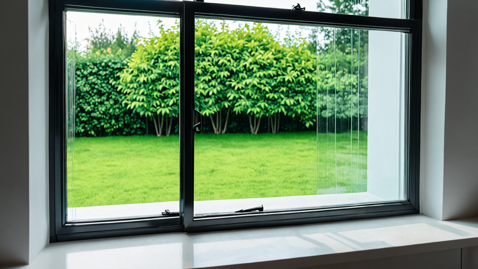 清潔に保たれた窓のゴムパッキン