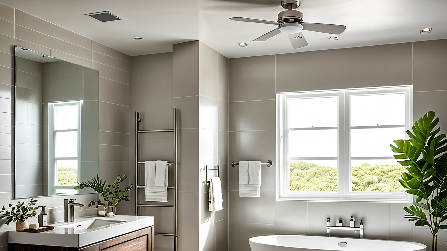 浴室の換気扇を回す様子