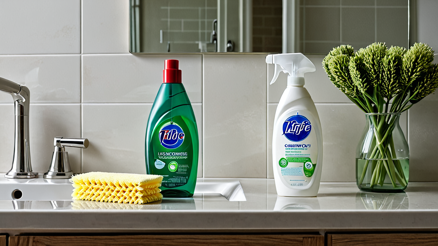 浴室掃除用のブラシと洗剤