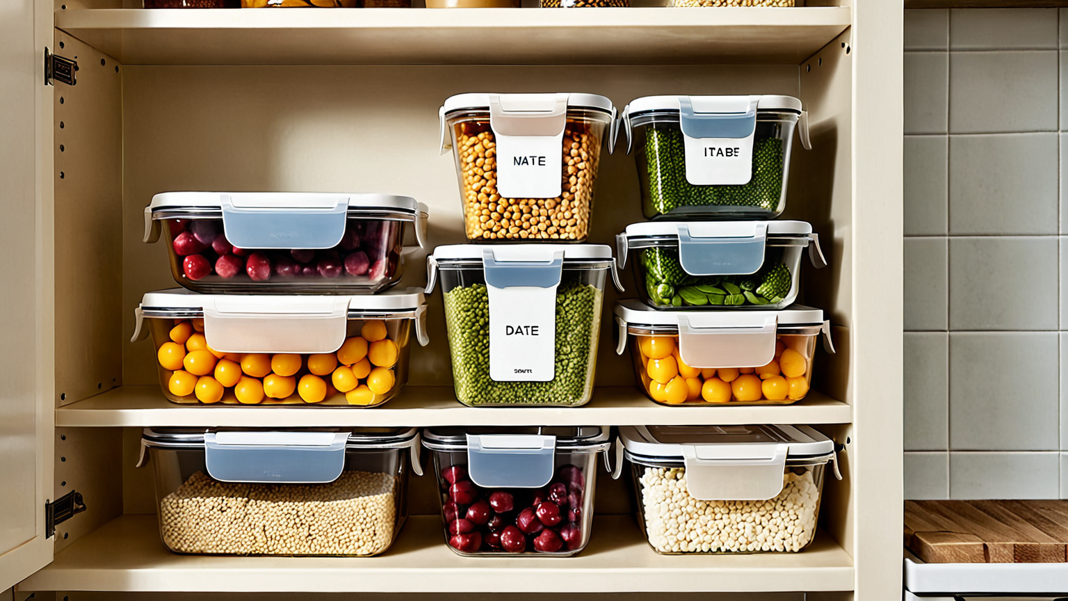 日付シールが貼られた保存容器