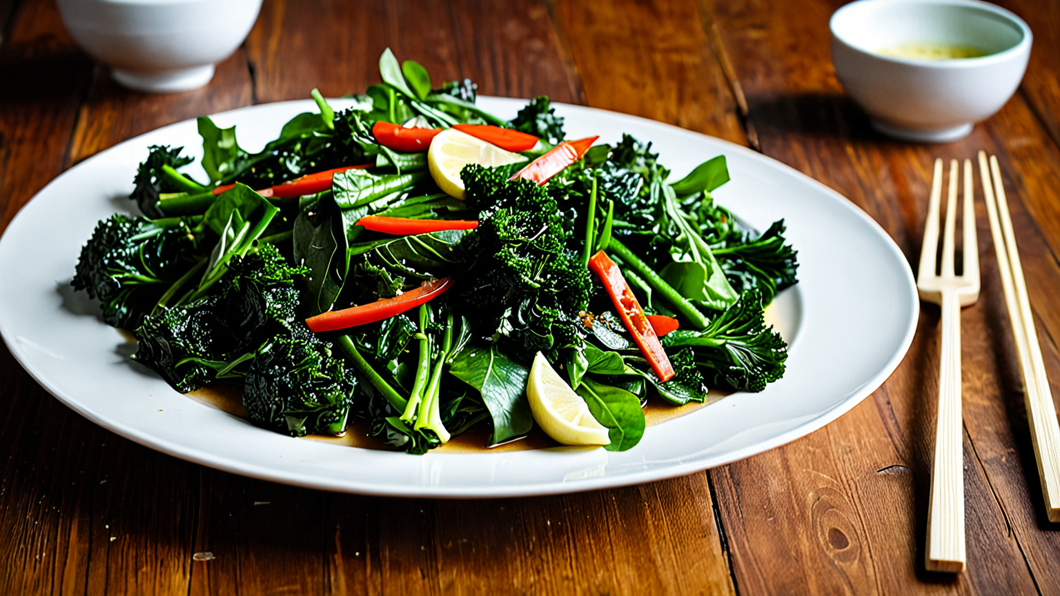 小松菜を使った炒め物の写真