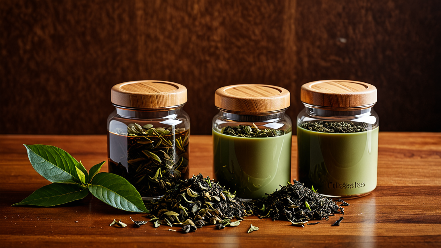 紅茶缶と茶葉が並んでいる様子