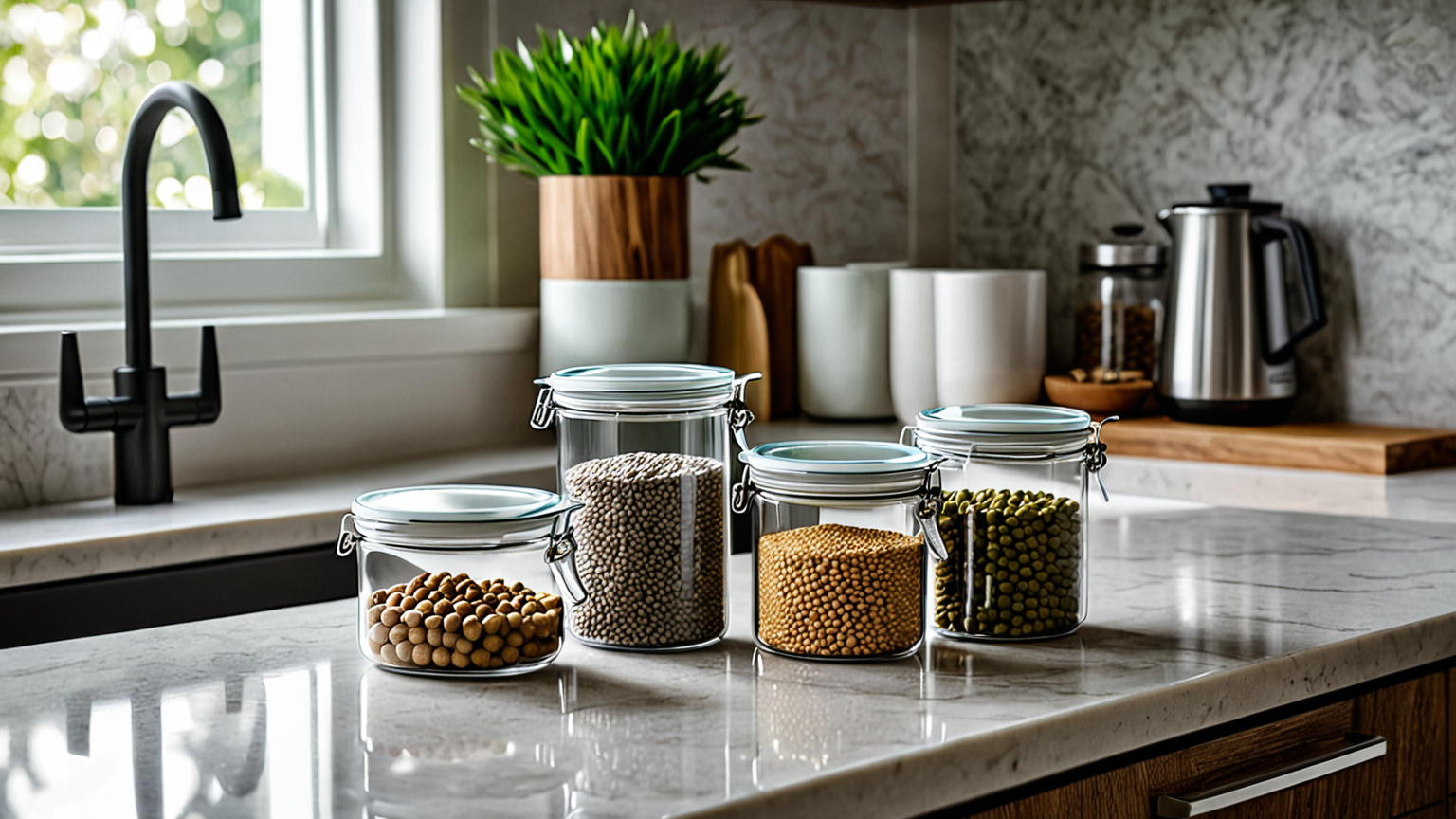 おしゃれな密閉容器と乾燥剤